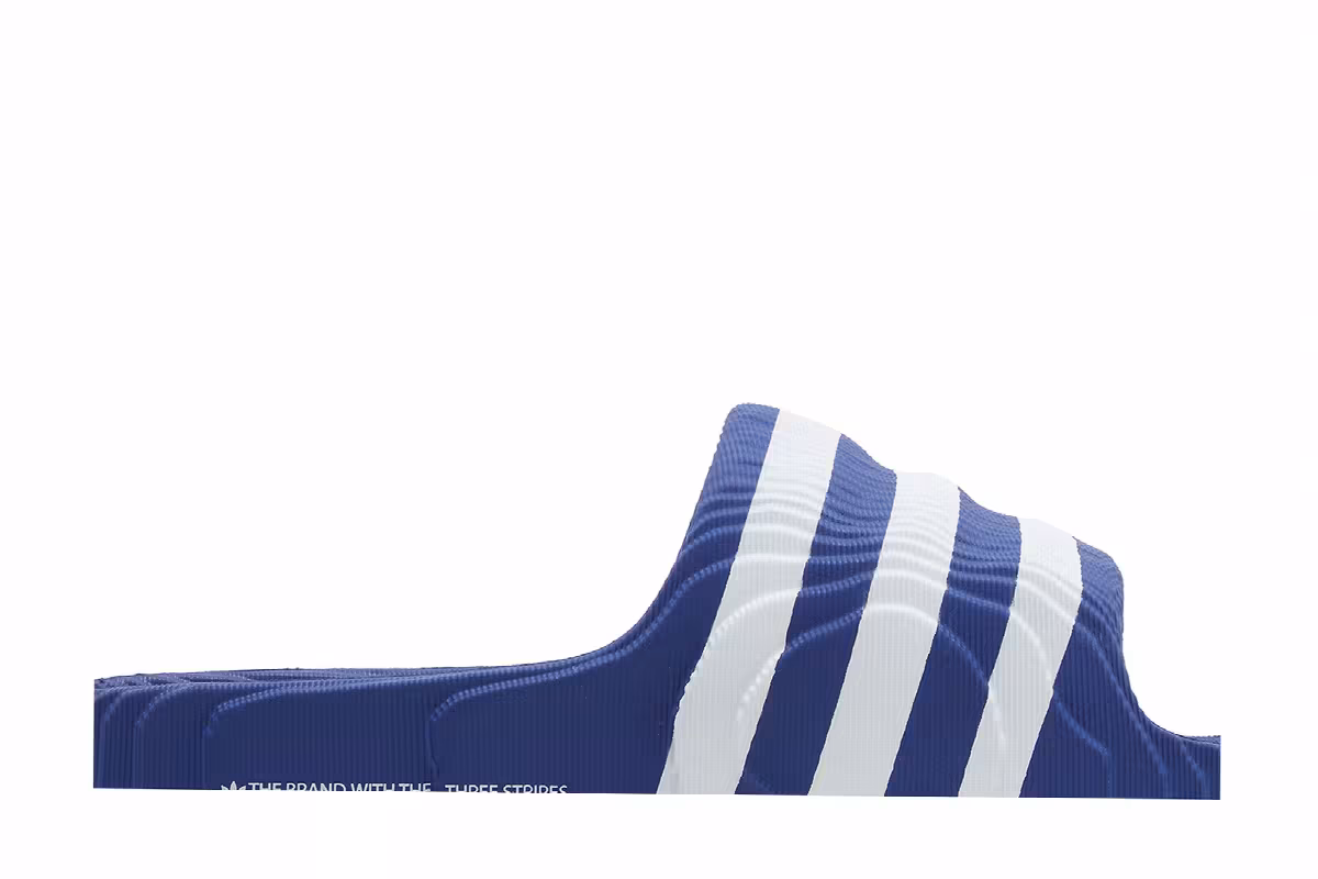 adidas Adilette 22 Slide Royal Blue White, view 3