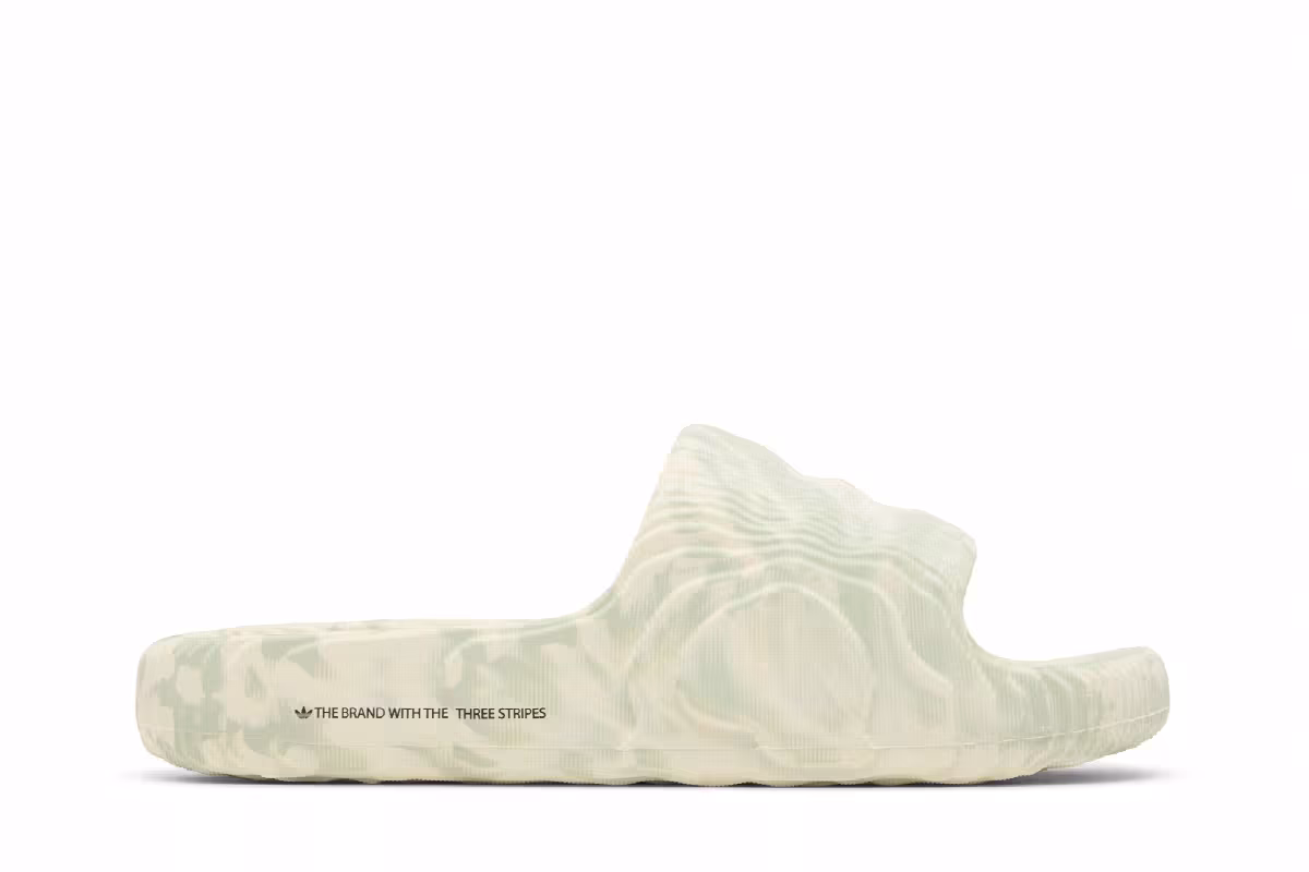 adidas Adilette 22 Slide Cream White Linen Green, view 2