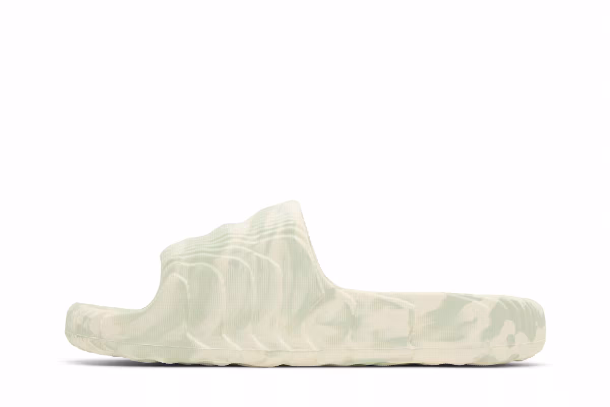 adidas Adilette 22 Slide Cream White Linen Green, view 4