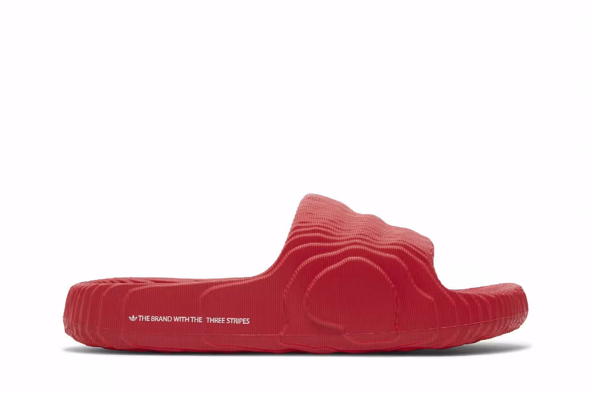 adidas Adilette 22 Slides Scarlet, view 2