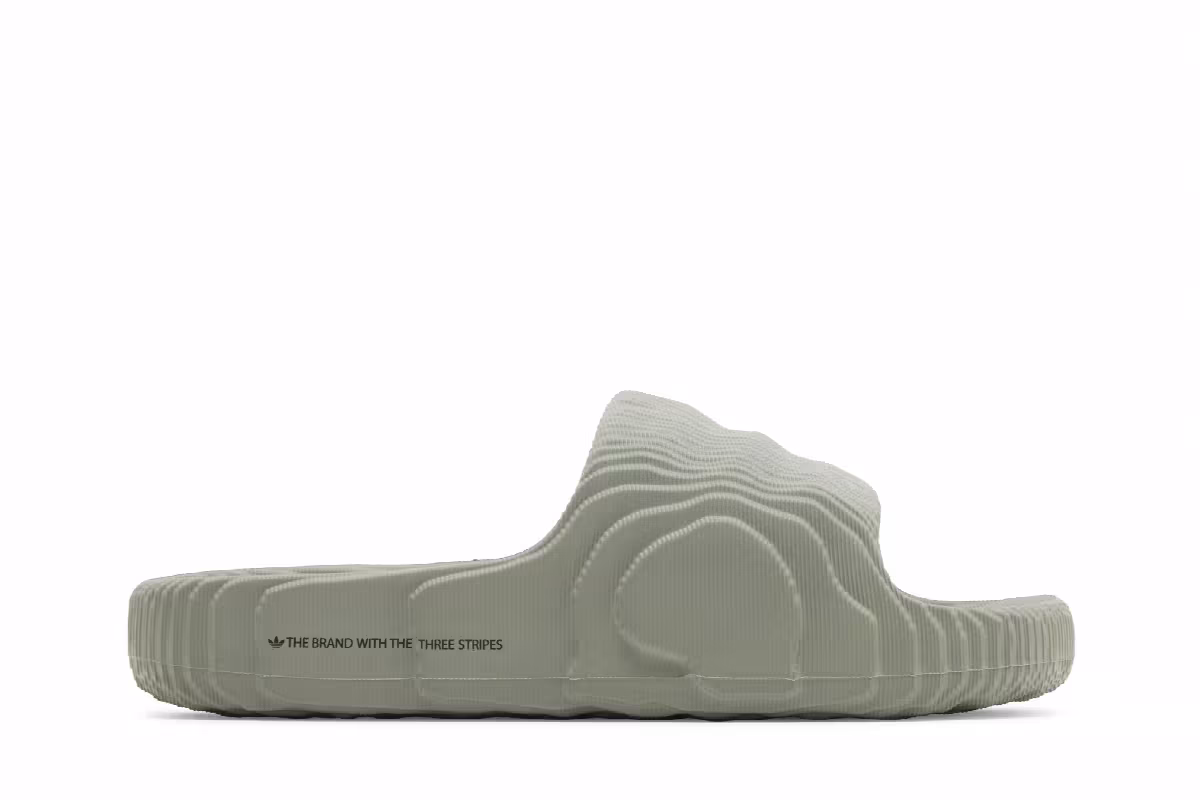 adidas Women's Adilette 22 Slides Silver Green, view 2