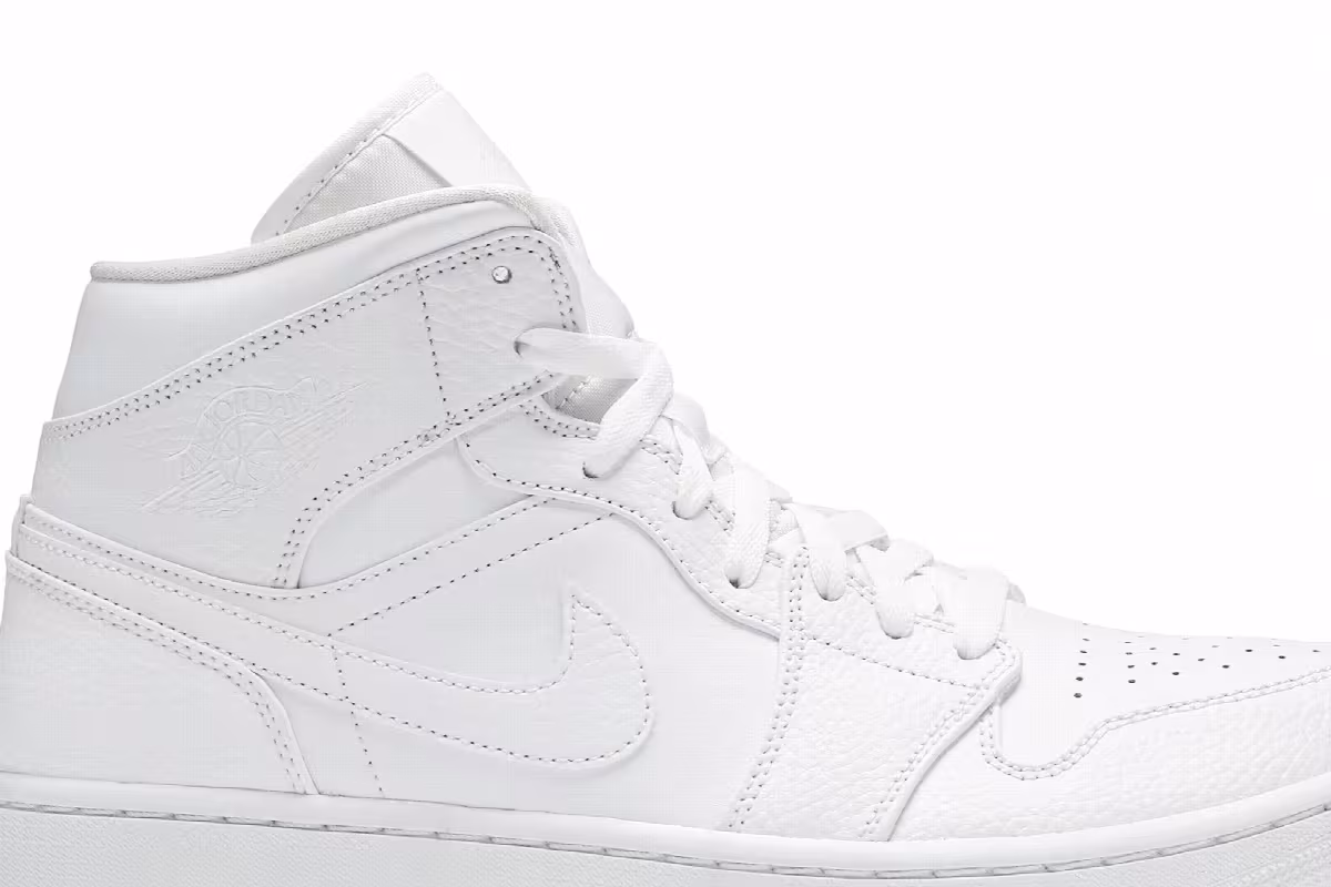 Air Jordan 1 Mid Triple White 2020, view 3