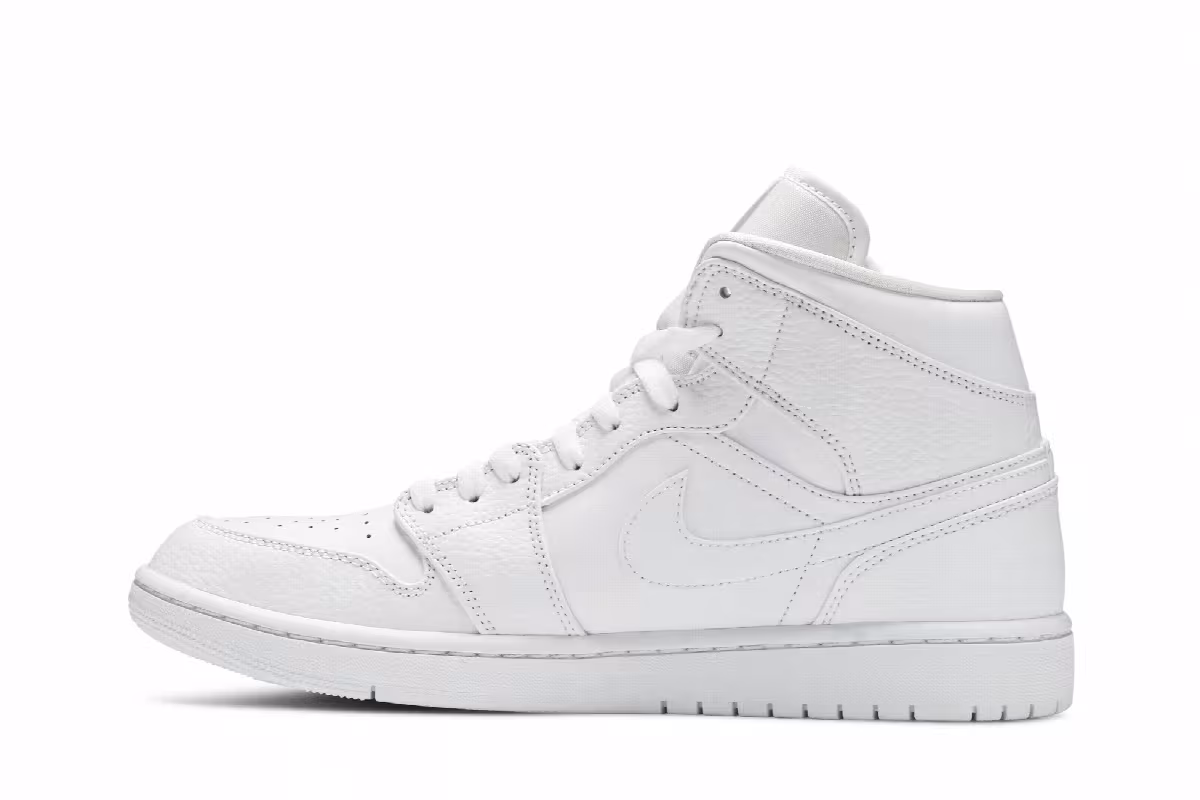 Air Jordan 1 Mid Triple White 2020, view 4
