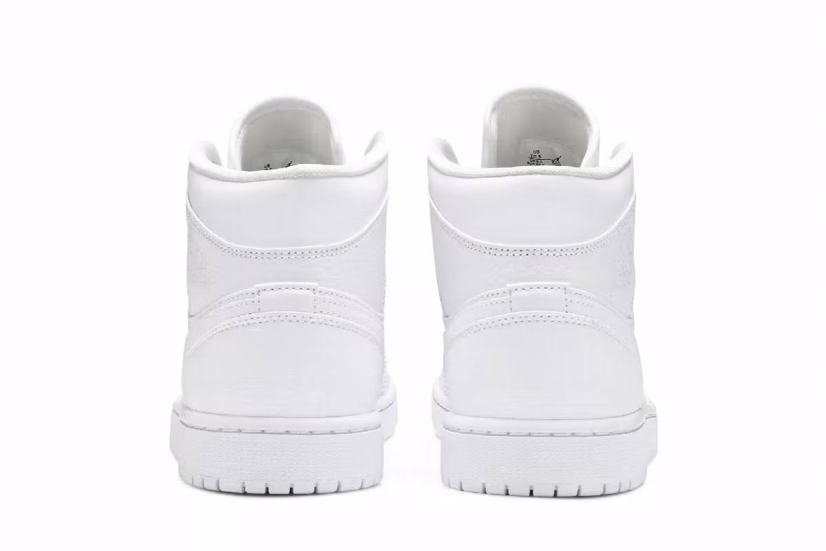 Air Jordan 1 Mid Triple White 2020, view 7