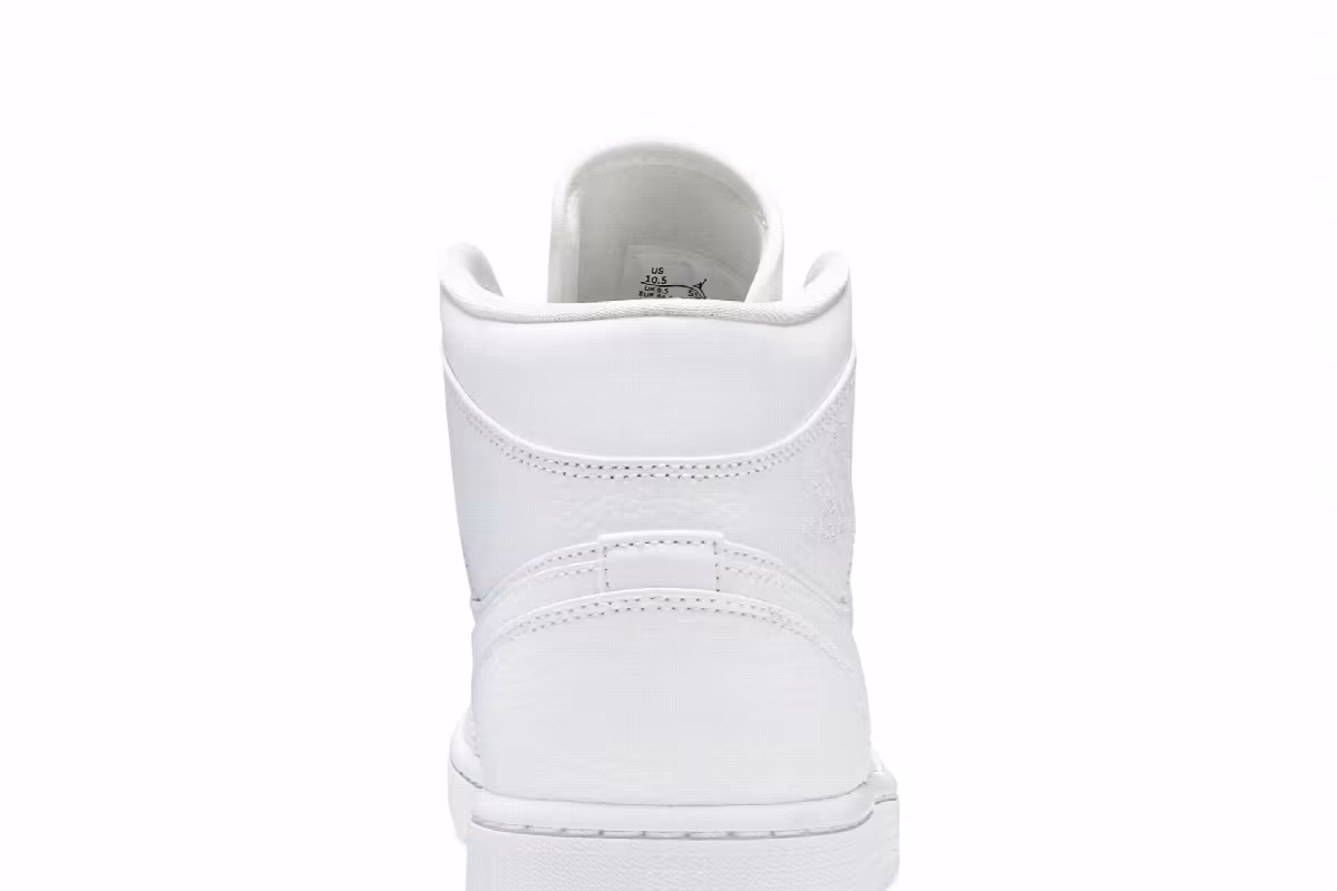 Air Jordan 1 Mid Triple White 2020, view 8