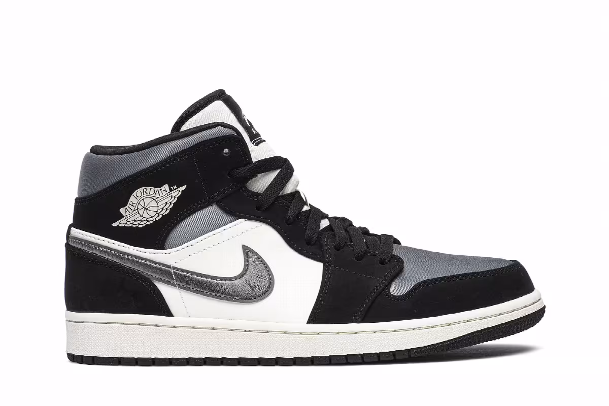 Air Jordan 1 Mid SE Satin Smoke Grey, view 2
