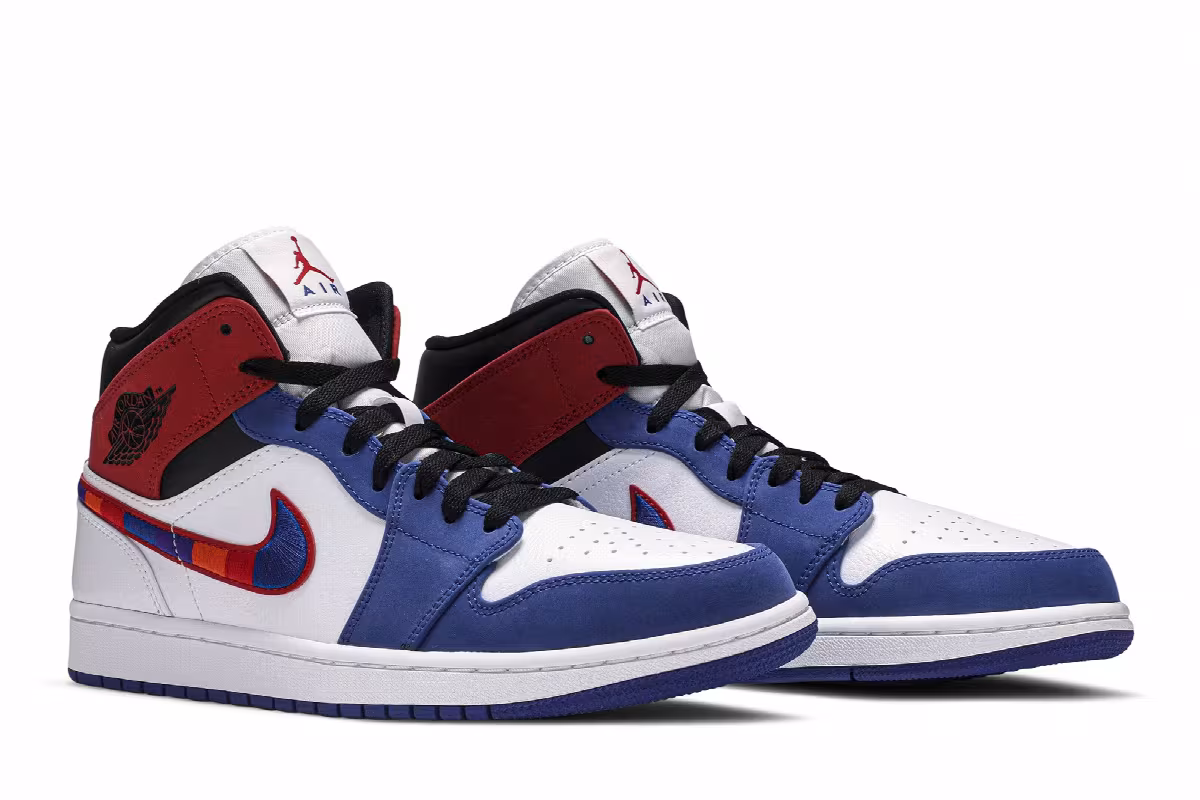 Air Jordan 1 Mid Multicolored Swoosh, view 9