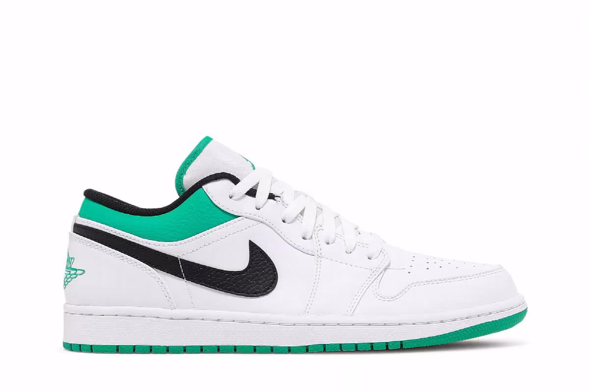 Air Jordan 1 Low White Lucky Green, view 2