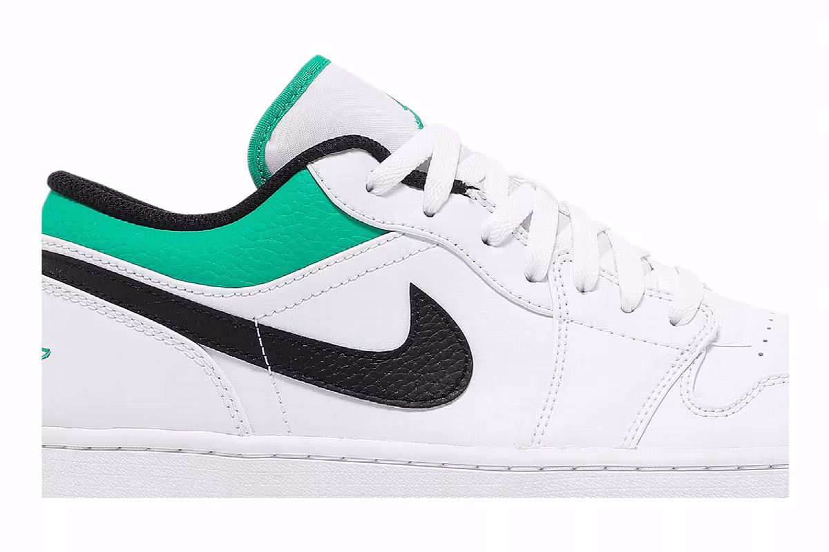 Air Jordan 1 Low White Lucky Green, view 3