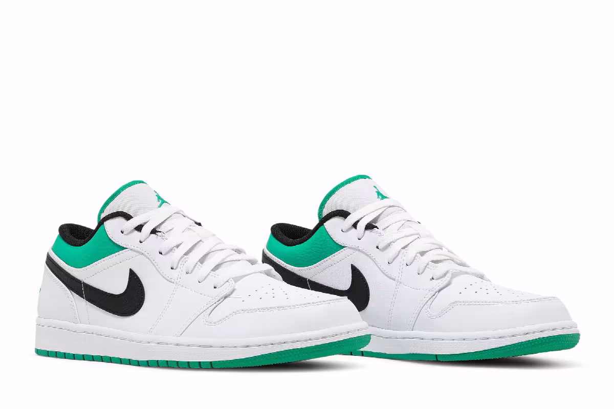 Air Jordan 1 Low White Lucky Green, view 9