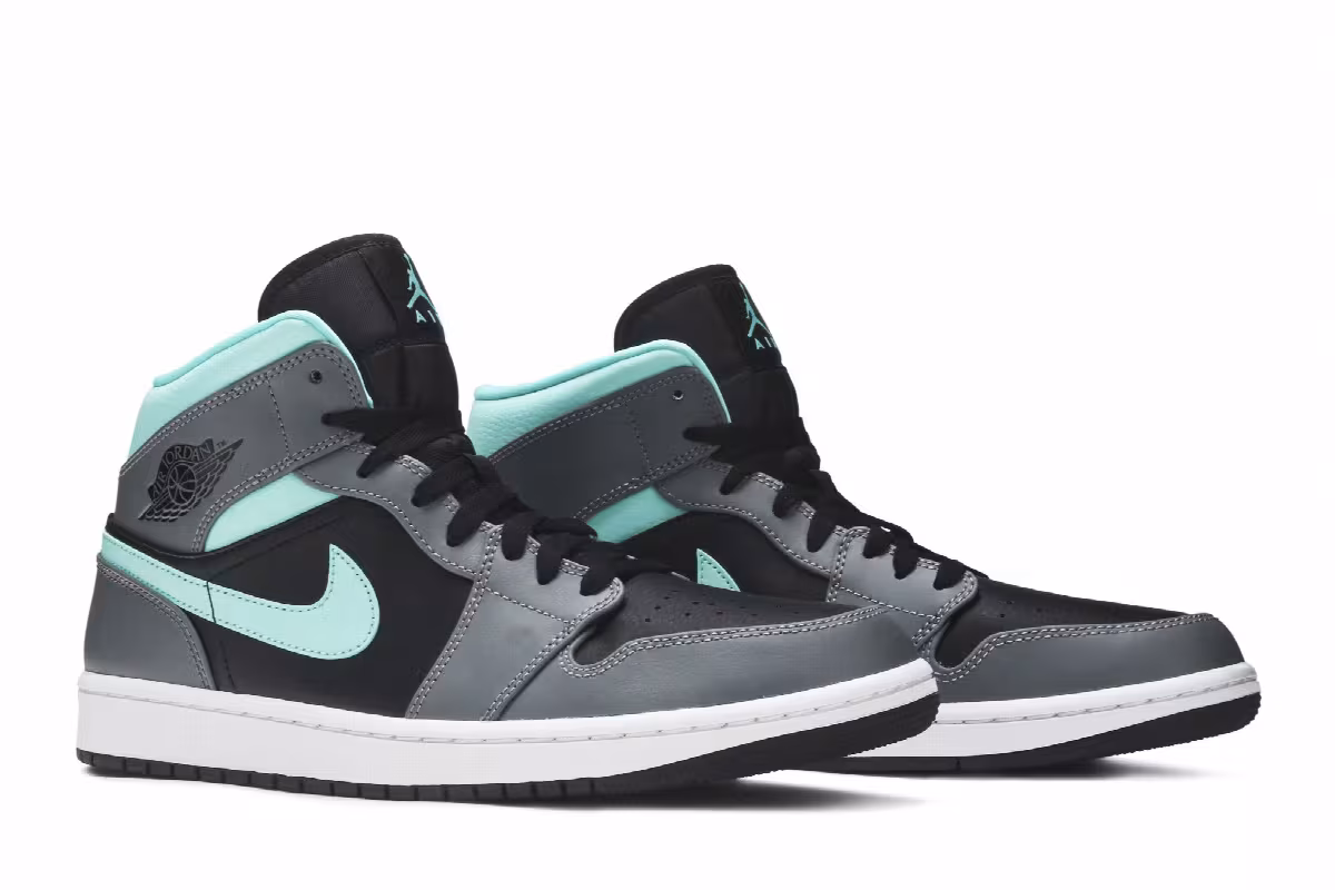 Air Jordan 1 Mid Grey Aqua, view 9