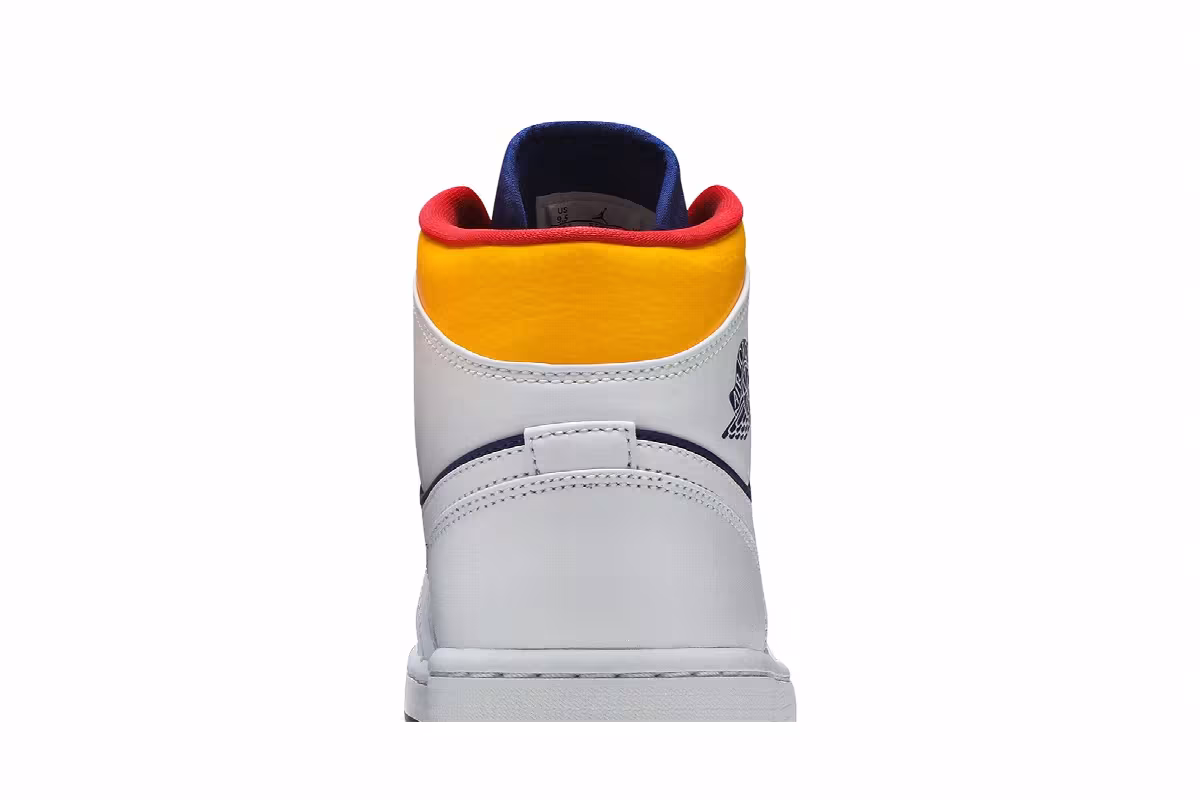 Air Jordan 1 Mid White Deep Royal Blue, view 8