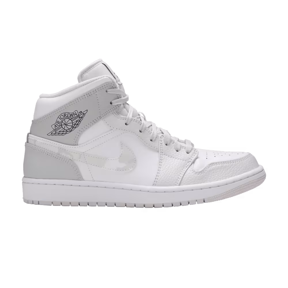 Air Jordan 1 Mid Swoosh Logo - Grey Camo