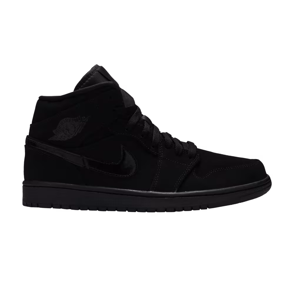 Air Jordan 1 Mid Triple Black Suede