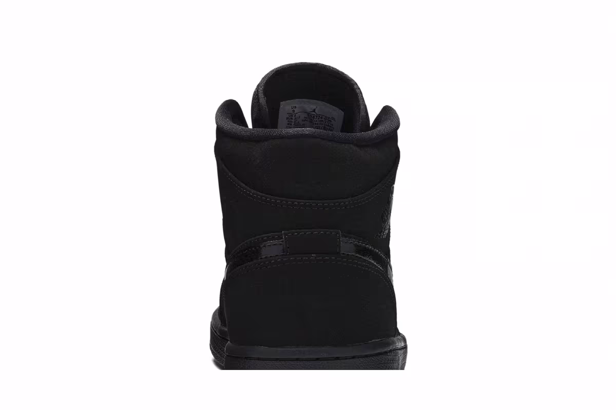 Air Jordan 1 Mid Triple Black Suede, view 8