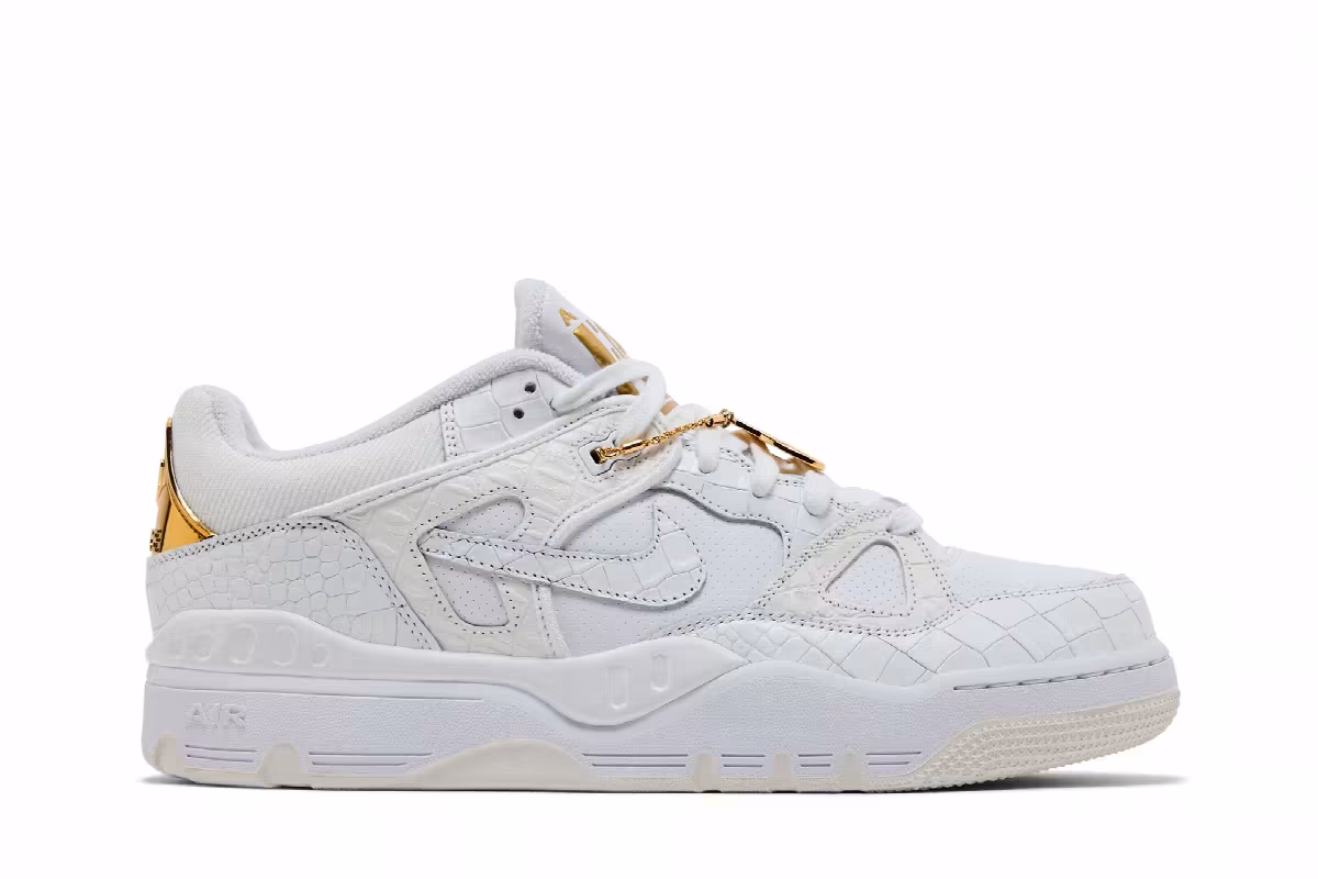 Nigo x Nike Air Force 3 Low White Metallic Gold, view 2
