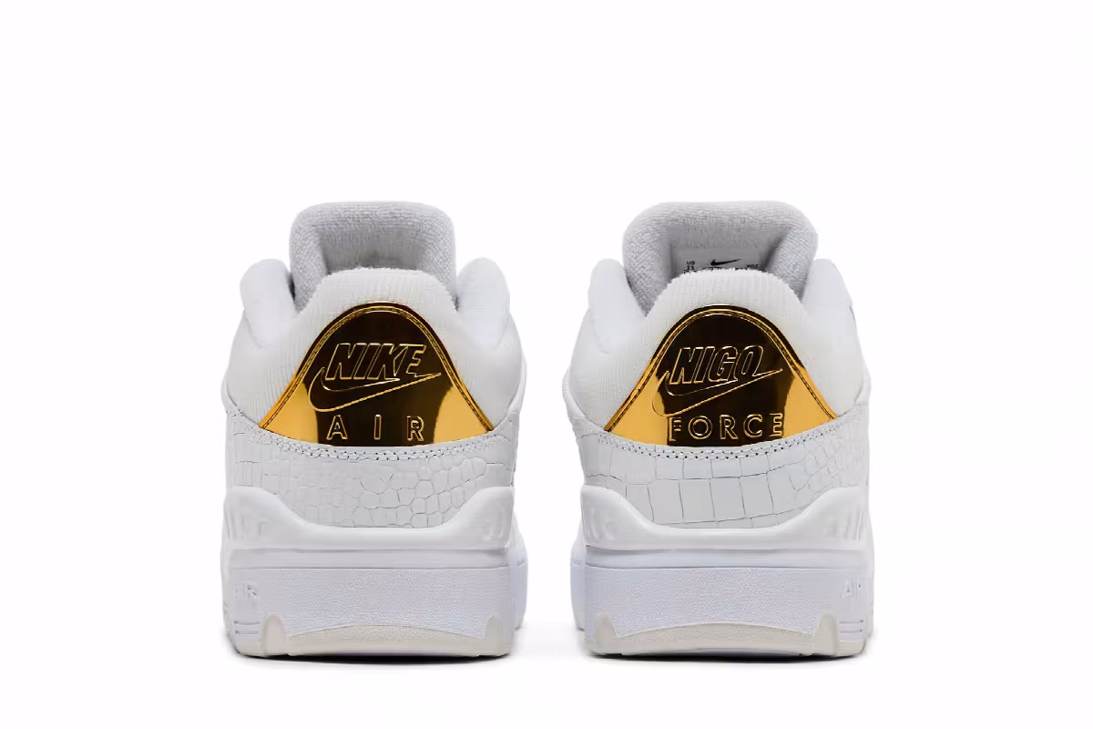 Nigo x Nike Air Force 3 Low White Metallic Gold, view 7