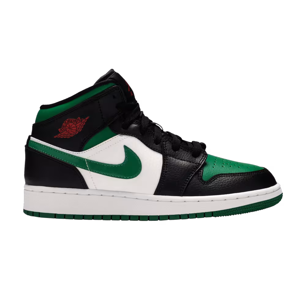 Air Jordan 1 Mid GS Black Pine Green