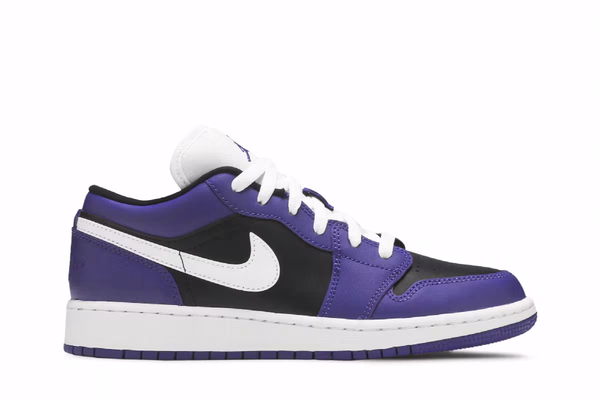 Air Jordan 1 Low GS Black Court Purple, view 2
