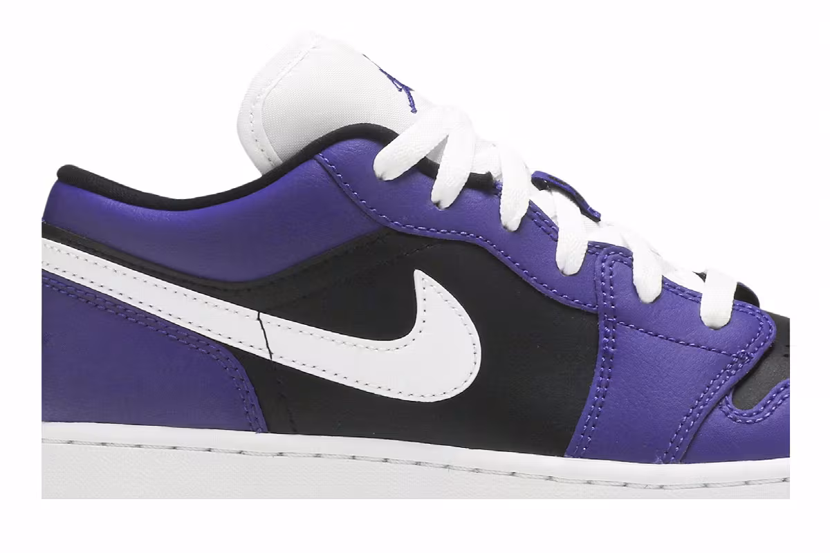 Air Jordan 1 Low GS Black Court Purple, view 3
