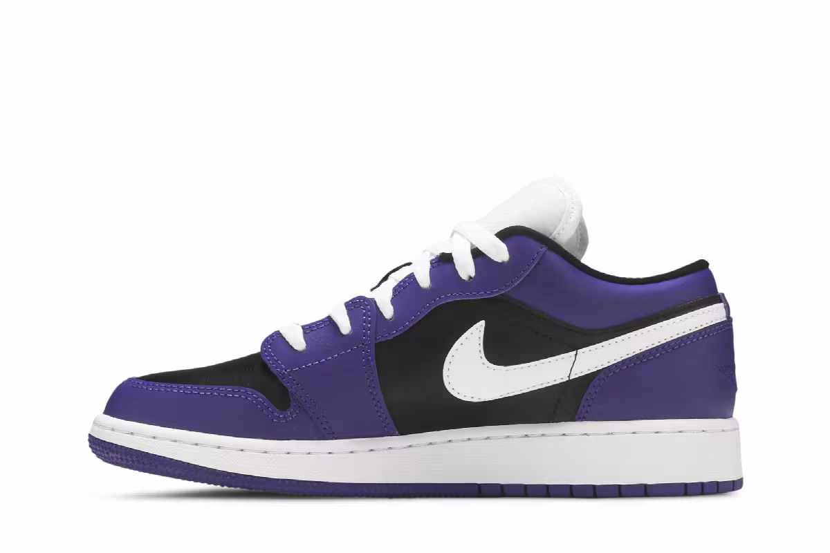 Air Jordan 1 Low GS Black Court Purple, view 4