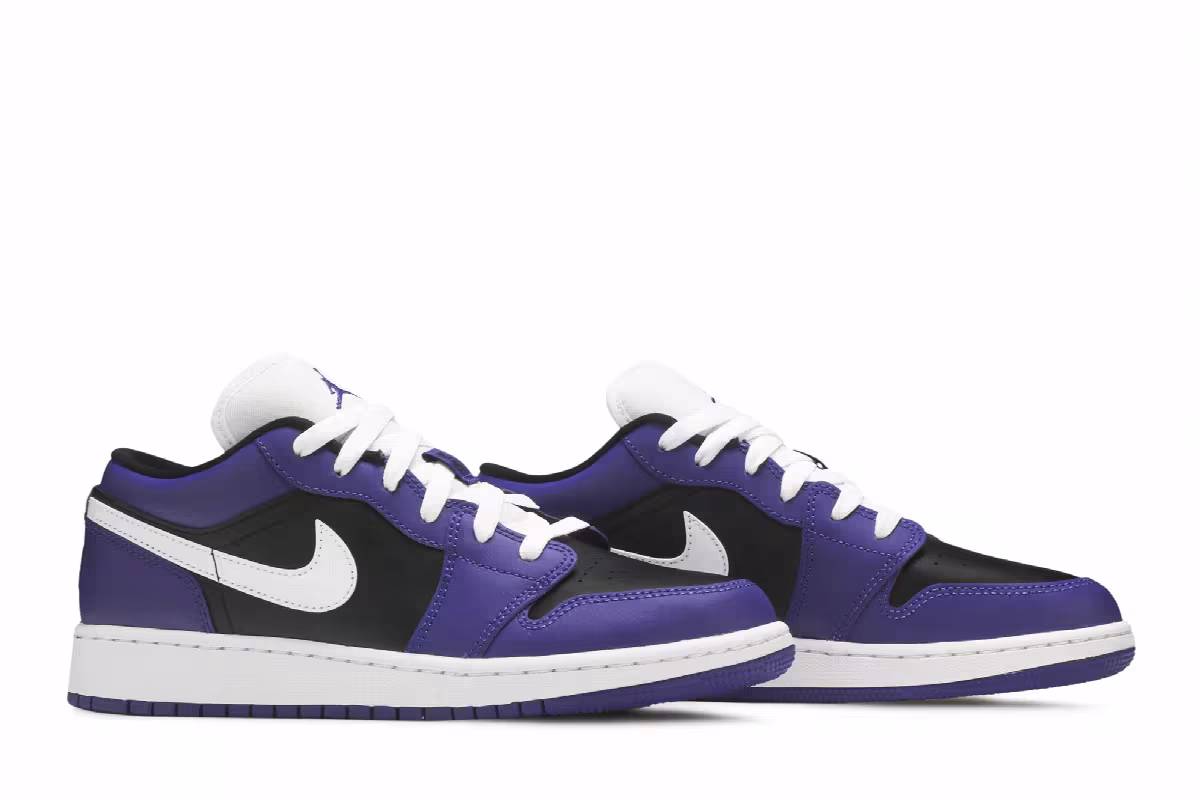 Air Jordan 1 Low GS Black Court Purple, view 9