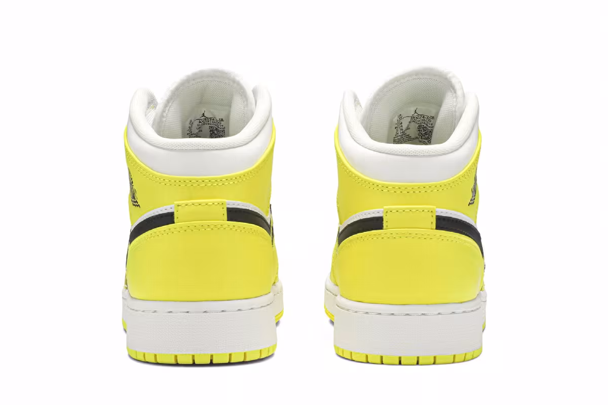 Air Jordan 1 Mid SE GS Rose Patch - Dynamic Yellow, view 7