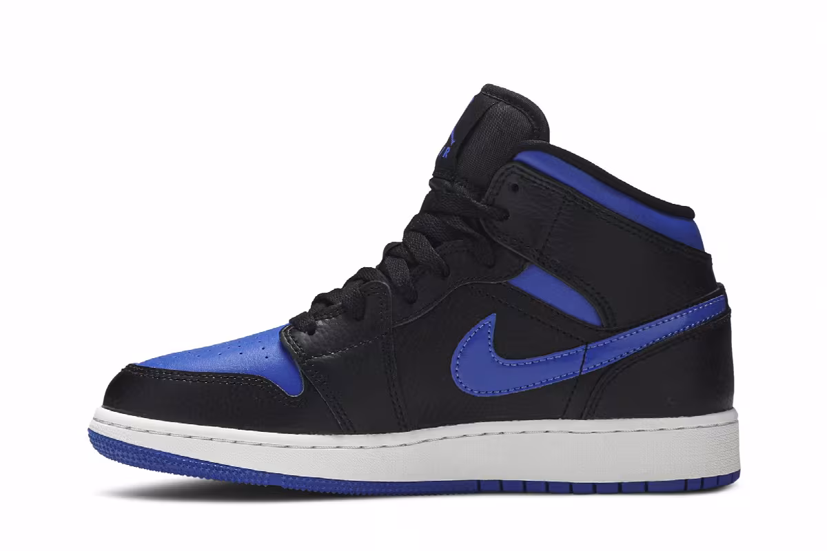 Air Jordan 1 Mid GS Black Hyper Royal, view 4
