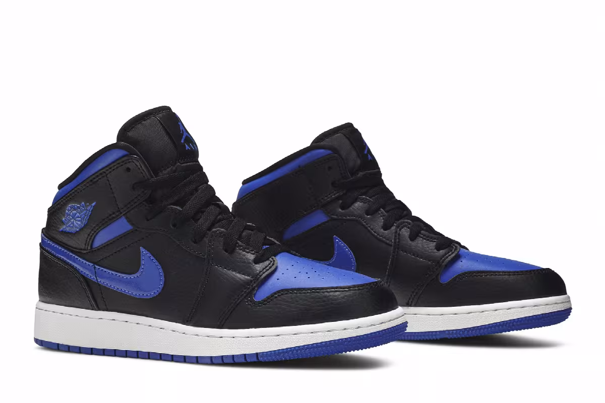 Air Jordan 1 Mid GS Black Hyper Royal, view 9