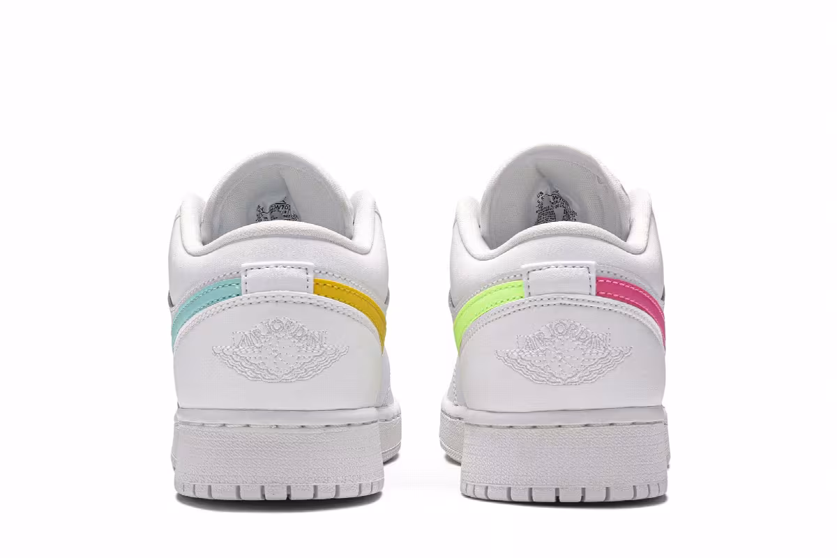 Air Jordan 1 Low GS White Neon, view 7