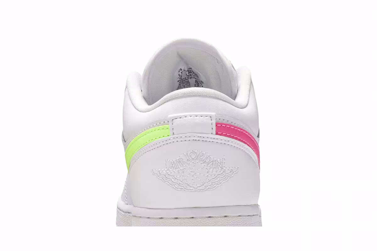 Air Jordan 1 Low GS White Neon, view 8