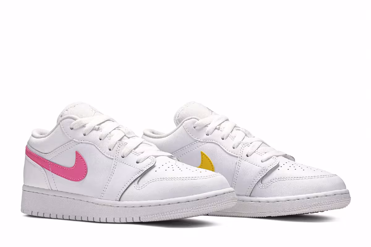 Air Jordan 1 Low GS White Neon, view 9