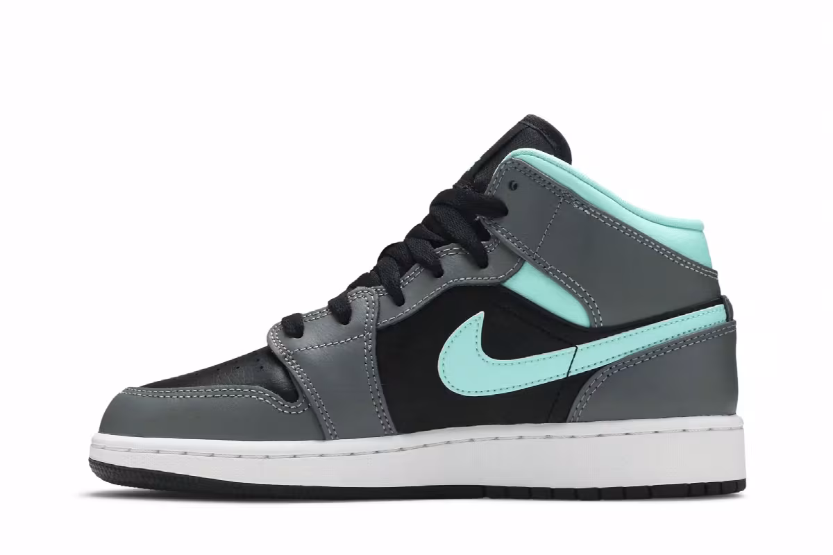 Air Jordan 1 Mid GS Grey Aqua, view 4