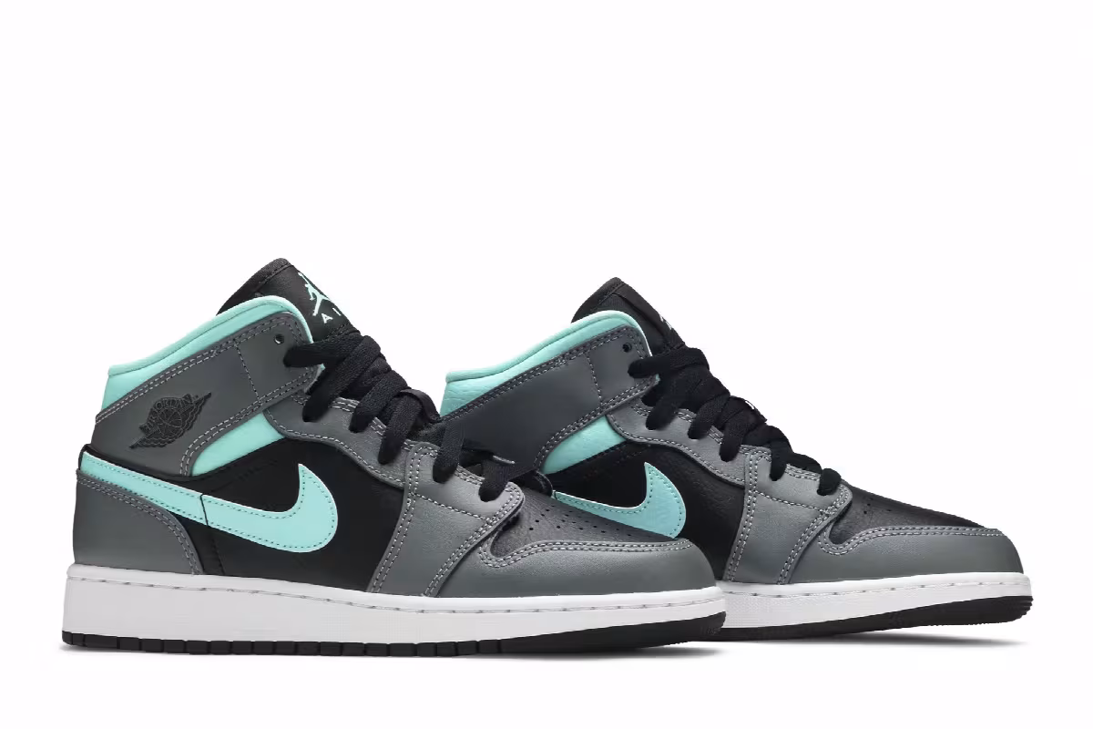 Air Jordan 1 Mid GS Grey Aqua, view 9