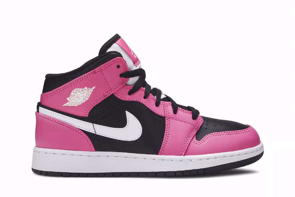 Air Jordan 1 Mid GS Black Pink, view 2