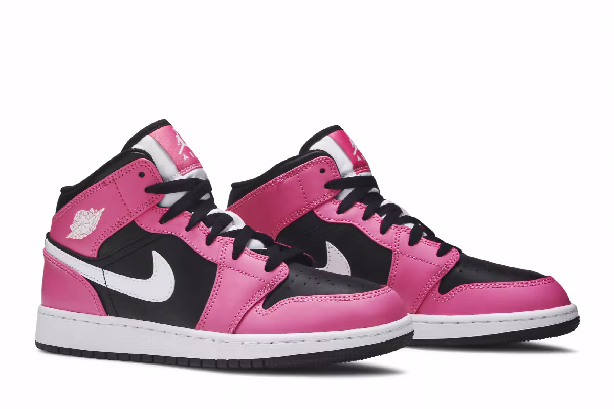 Air Jordan 1 Mid GS Black Pink, view 9