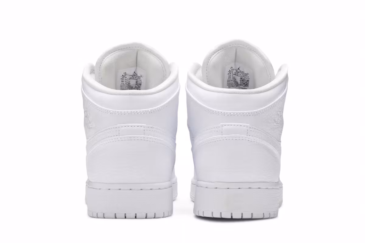 Air Jordan 1 Mid GS Triple White 2020, view 7