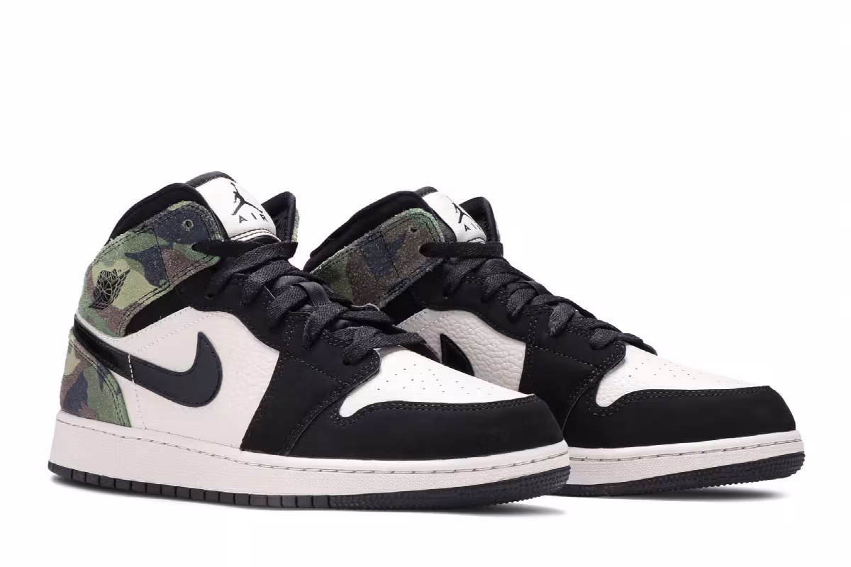 Air Jordan 1 Mid SE GS Camo, view 9
