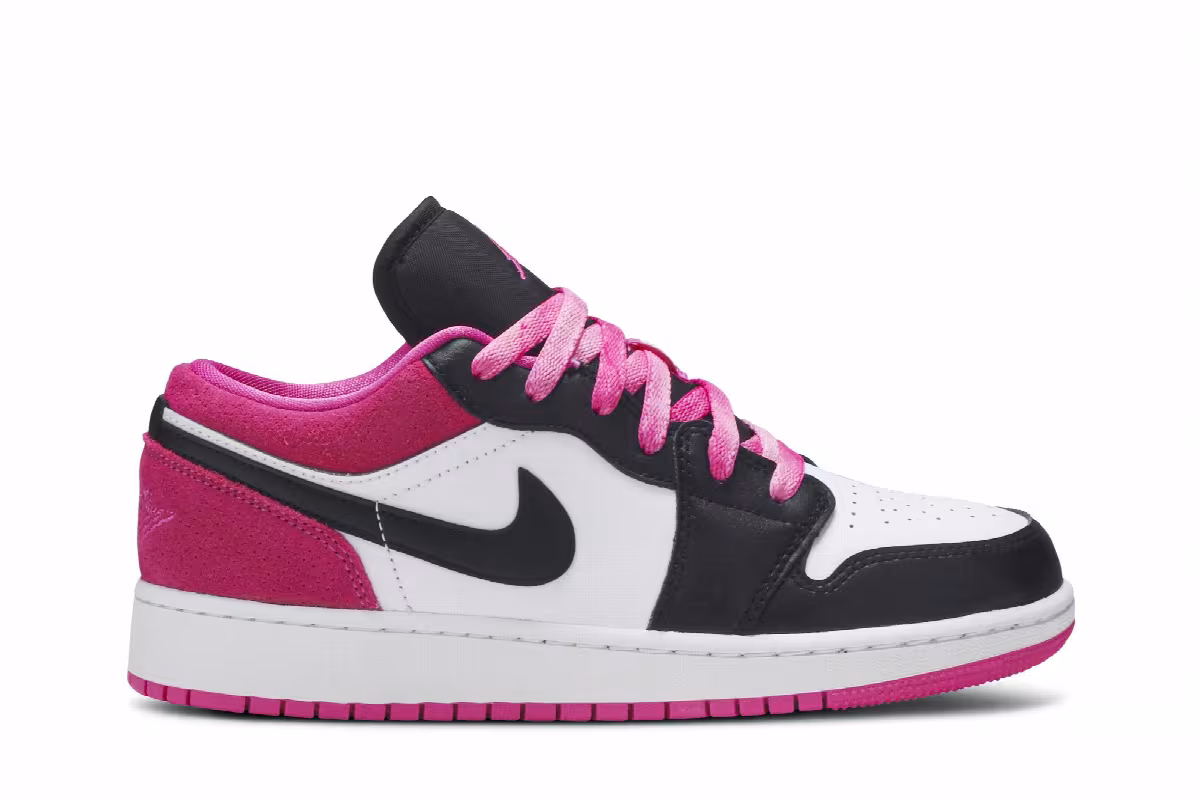 Air Jordan 1 Low SE GS Black Active Fuchsia, view 2