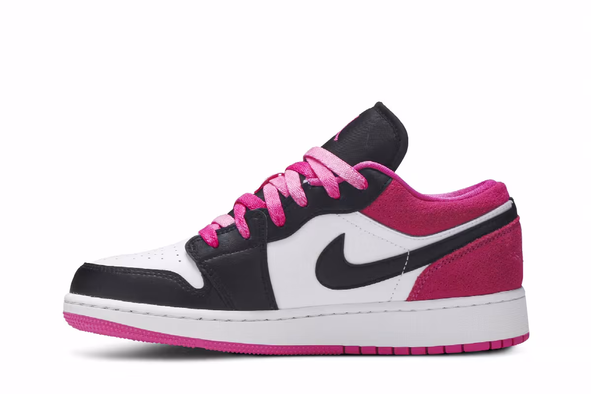 Air Jordan 1 Low SE GS Black Active Fuchsia, view 4