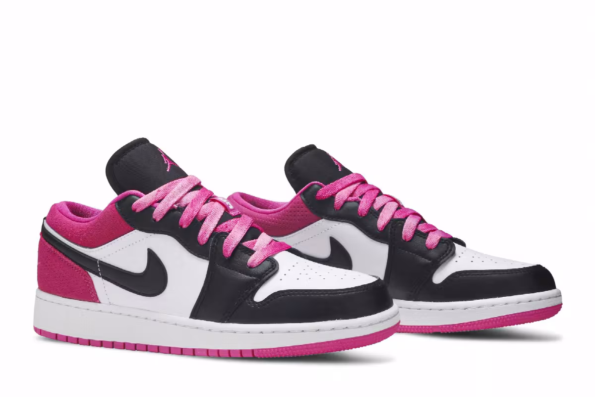Air Jordan 1 Low SE GS Black Active Fuchsia, view 9