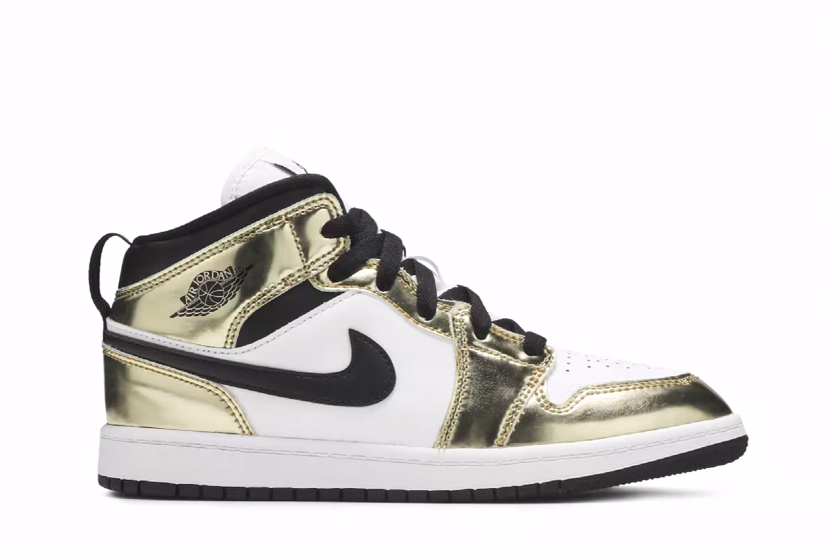 Air Jordan 1 Mid SE PS Metallic Gold, view 2