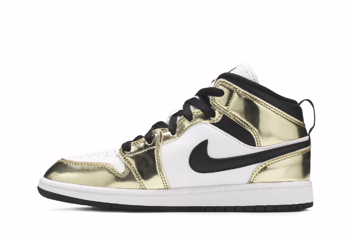 Air Jordan 1 Mid SE PS Metallic Gold, view 4