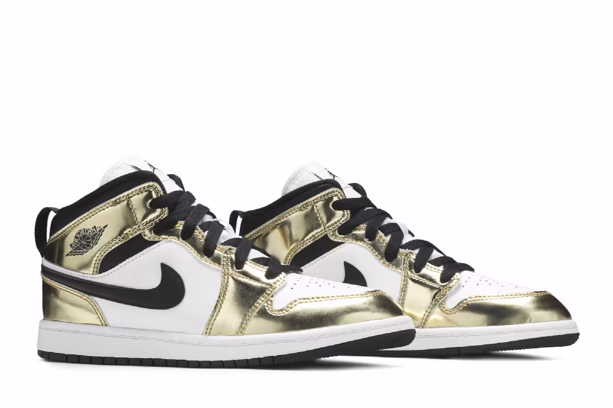 Air Jordan 1 Mid SE PS Metallic Gold, view 9
