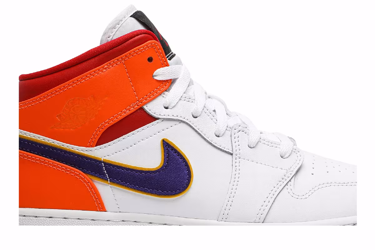 Air Jordan 1 Mid GS White Court Purple Teal, view 3