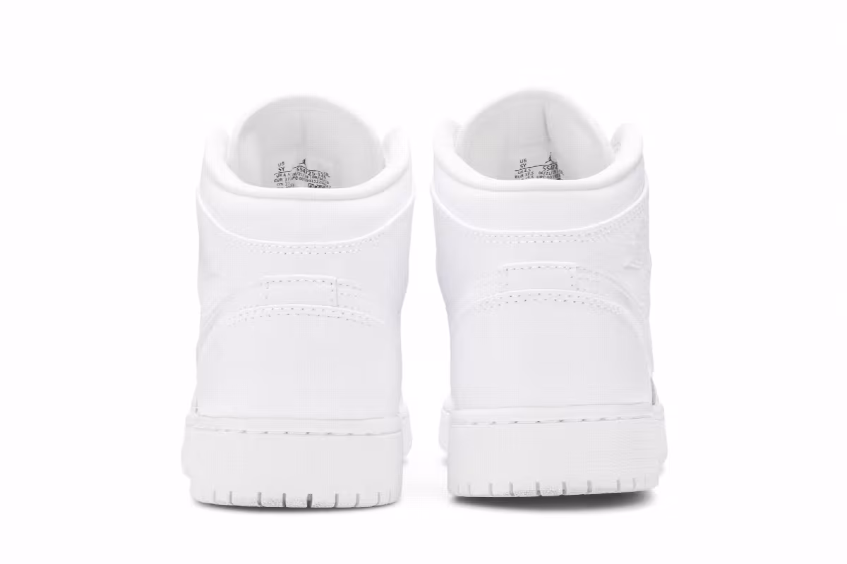 Air Jordan 1 Mid GS Triple White 2020, view 7