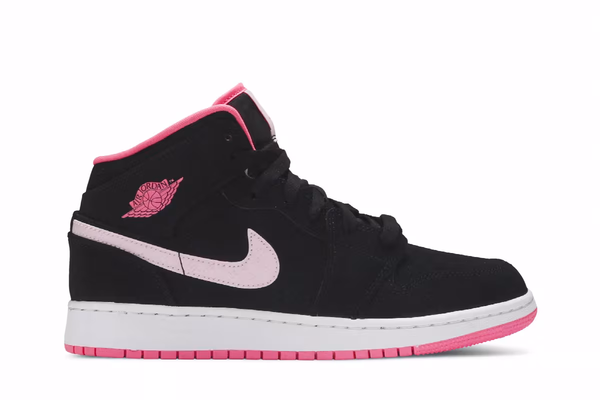 Air Jordan 1 Mid GS Black Digital Pink, view 2