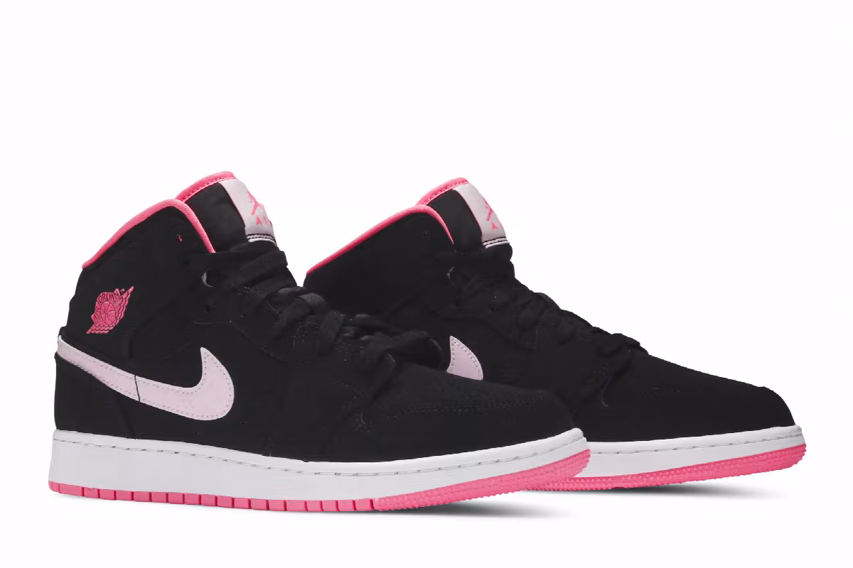 Air Jordan 1 Mid GS Black Digital Pink, view 9