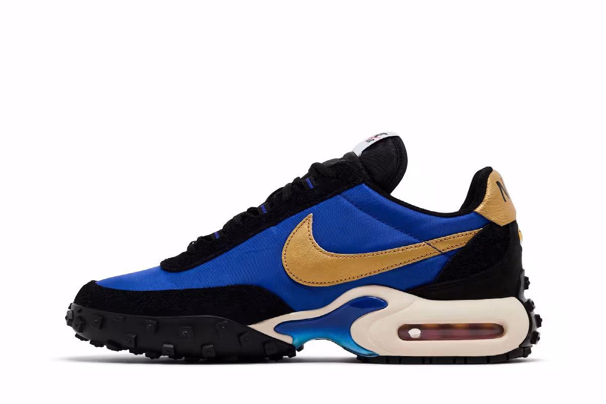 Nike Air Max Waffle Racer SP Hyper Blue Metallic Gold, view 4