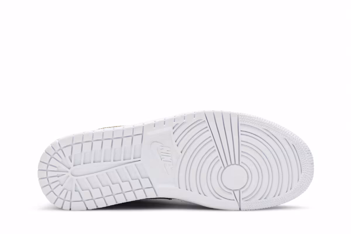 Women's Air Jordan 1 Low White Metallic Gold, view 5